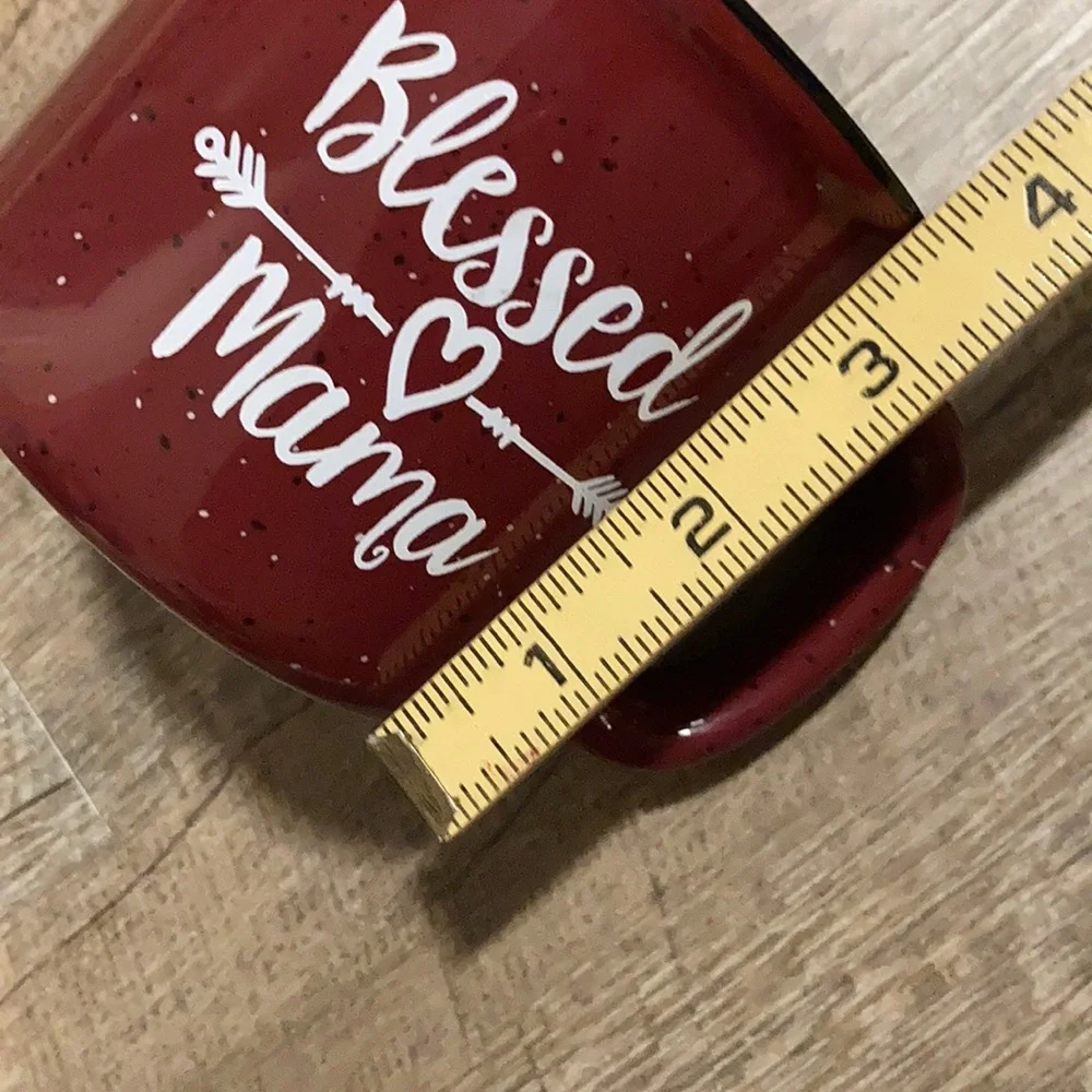 Mware Blessed Mama Red speckled coffee mug 10 oz - Picture 6 of 8